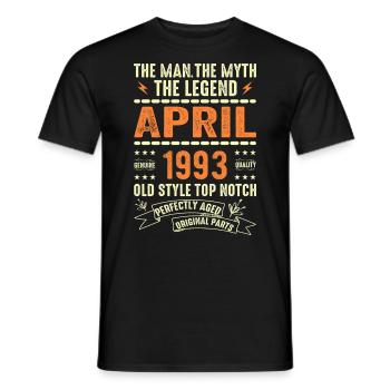 Avril 1993, AVRIL 1993 - T-shirt homme - noir - Devant - AI Model Male 178 light (178cm)