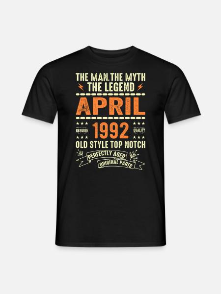 april 1992, APRIL 1992 - Männer T-Shirt - Schwarz