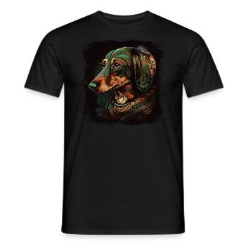 L’art du teckel - T-shirt homme - noir - Devant - AI Model Male 178 light (178cm)