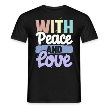 With Peace And Love - Männer T-Shirt - Schwarz - Vorne - AI Model Male 178 light (178cm)