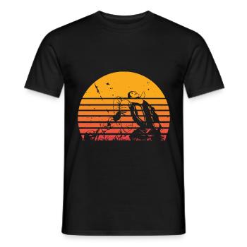 Jiu Jitsu Brazilian Kämpfer Sonnenaufgang - Männer T-Shirt - Schwarz - Vorne - AI Model Male 178 light (178cm)