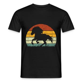 Cheval islandais Tölt Icelandic Vintage Retro - T-shirt homme - noir - Devant - AI Model Male 178 light (178cm)