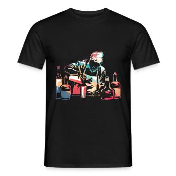 Barkeeper - Männer T-Shirt - Schwarz - Vorne - AI Model Male 178 light (178cm)