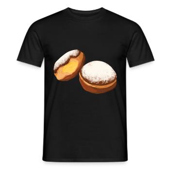 Krapfen Faschingskrapfen Berliner Pfannkuchen - Männer T-Shirt - Schwarz - Vorne - AI Model Male 178 light (178cm)