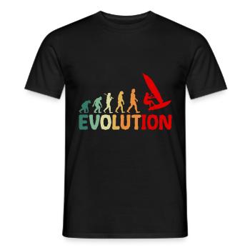 Windsurf Evolution Windsurfen Vintage - Männer T-Shirt - Schwarz - Vorne - AI Model Male 178 light (178cm)