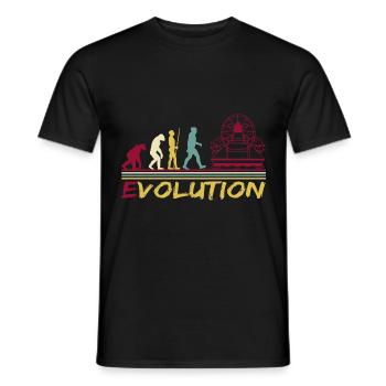 Airboat Swamp Boat Hovercraft Evolution Vintage - Men's T-Shirt - black - Front - AI Model Male 178 light (178cm)