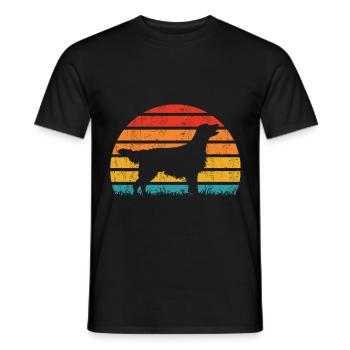 Flat Coated Retriever Retro Vintage - Men's T-Shirt - black - Front - AI Model Male 178 light (178cm)