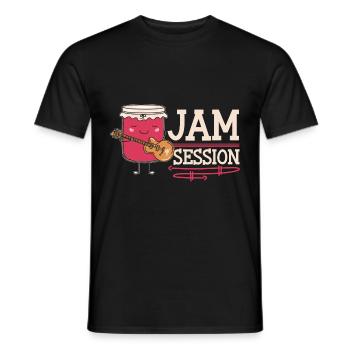 Jam Session Musiker Gelee Wortspiel Gitarre - Männer T-Shirt - Schwarz - Vorne - AI Model Male 178 light (178cm)