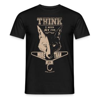 I need my fur more than you - Men's T-Shirt - black - Front - AI Model Male 178 light (178cm)