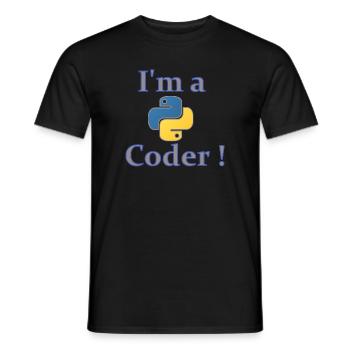 iam python code - Men's T-Shirt - black - Front - AI Model Male 178 light (178cm)
