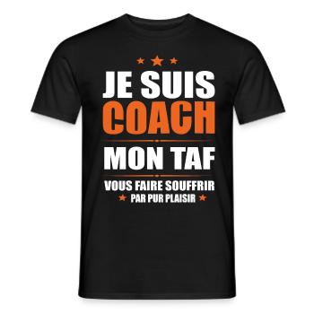 Coach Mon Taf Vous Faire Souffrir Humour Sportif - T-shirt homme - noir - Devant - AI Model Male 178 light (178cm)