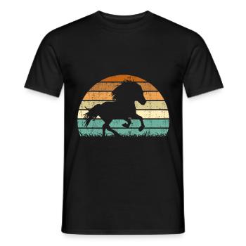 Cheval islandais Tölt Icelandic Retro Vintage - T-shirt homme - noir - Devant - AI Model Male 178 light (178cm)