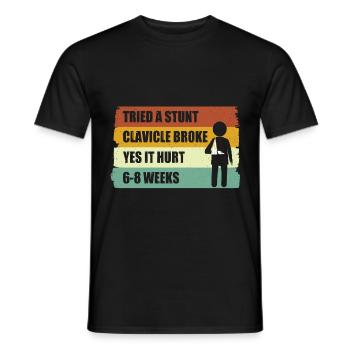 Clavicle Broke Broken Clavicle - Men's T-Shirt - black - Front - AI Model Male 178 light (178cm)