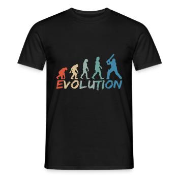 Cricket Kricket Schlagmann Evolution Vintage - Männer T-Shirt - Schwarz - Vorne - AI Model Male 178 light (178cm)