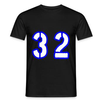 32 Zahl Symbol - Männer T-Shirt - Schwarz - Vorne - AI Model Male 178 light (178cm)