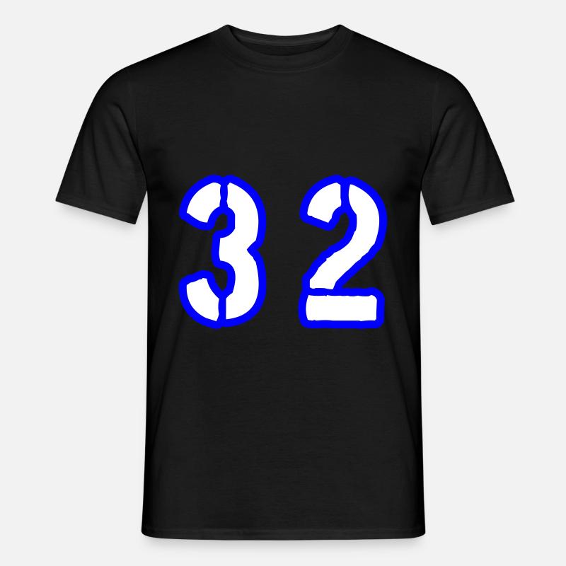 32 Zahl Symbol - Männer T-Shirt - Schwarz