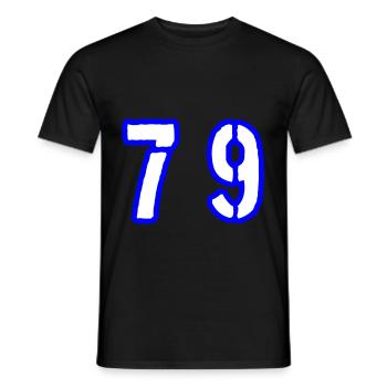 79 Zahl Symbol - Männer T-Shirt - Schwarz - Vorne - AI Model Male 178 light (178cm)