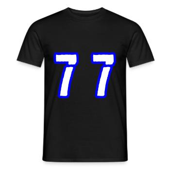 77 Zahl Symbol - Männer T-Shirt - Schwarz - Vorne - AI Model Male 178 light (178cm)