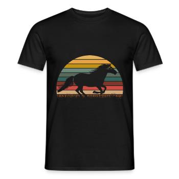 Chevaux d’Islande - T-shirt homme - noir - Devant - AI Model Male 178 light (178cm)