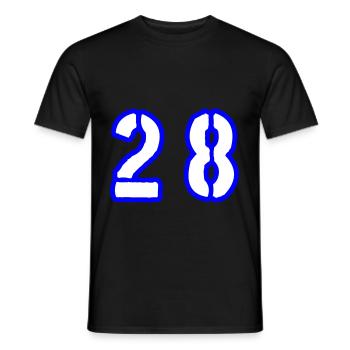 28 Number Symbol - Men's T-Shirt - black - Front - AI Model Male 178 light (178cm)