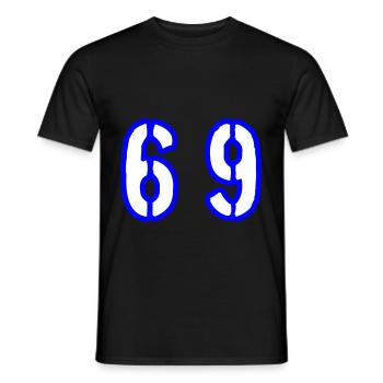 69 Zahl Symbol - Männer T-Shirt - Schwarz - Vorne - AI Model Male 178 light (178cm)