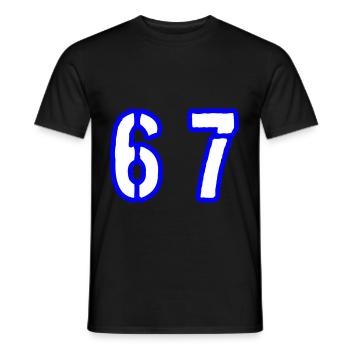67 Zahl Symbol - Männer T-Shirt - Schwarz - Vorne - AI Model Male 178 light (178cm)