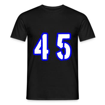 45 Zahl Symbol - Männer T-Shirt - Schwarz - Vorne - AI Model Male 178 light (178cm)