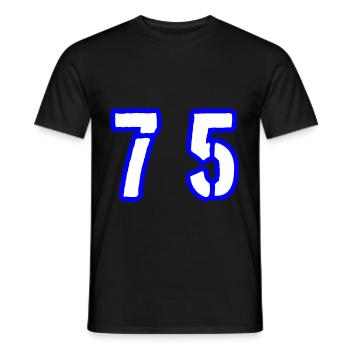 75 Number Symbol - Men's T-Shirt - black - Front - AI Model Male 178 light (178cm)