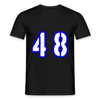 48 Zahl Symbol - Männer T-Shirt - Schwarz - Vorne - AI Model Male 178 light (178cm)