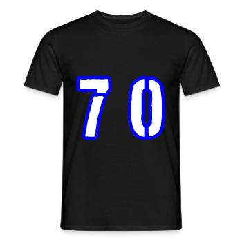 70 Number Symbol - Men's T-Shirt - black - Front - AI Model Male 178 light (178cm)
