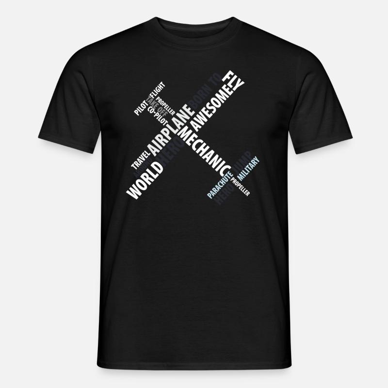 Flugzeug - Männer T-Shirt - Schwarz