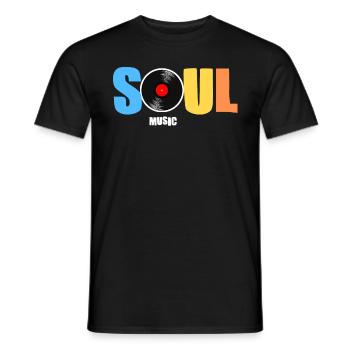 Soul Musique Musique Funk Soul Music Vinyl 70s Retro - T-shirt homme - noir - Devant - AI Model Male 178 light (178cm)