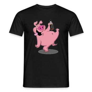Cochon avec alcool de bière Sauf motif de fête - T-shirt homme - noir - Devant - AI Model Male 178 light (178cm)