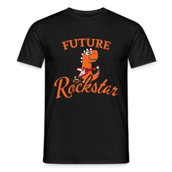 Future Dino Rock Star Kinder TRex Geschenkidee - Männer T-Shirt - Schwarz - Vorne - AI Model Male 178 light (178cm)