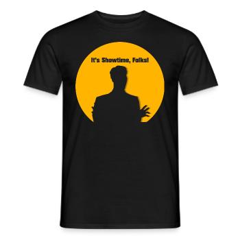 It's showtime, folks! - Men's T-Shirt - black - Front - AI Model Male 178 light (178cm)