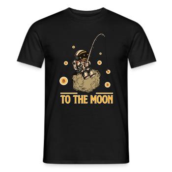 Bitcoin To The Moon - Blockchain de crypto-monnaie - T-shirt homme - noir - Devant - AI Model Male 178 light (178cm)