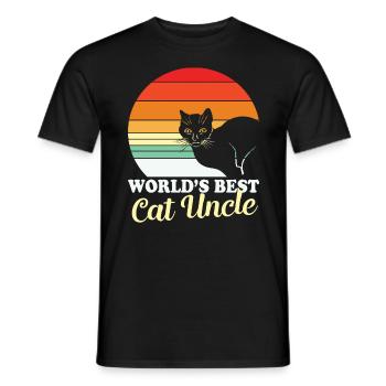 Conception de chats rétro "Le meilleur oncle de chat du monde" - T-shirt homme - noir - Devant - AI Model Male 178 light (178cm)