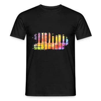 Colorfol Piano Art Music Keys Keyboard - Men's T-Shirt - black - Front - AI Model Male 178 light (178cm)