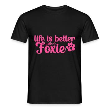 Foxterrier Foxterrier Fox Terrier Mama Rose - T-shirt homme - noir - Devant - AI Model Male 178 light (178cm)