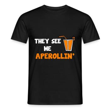 Italienischer Aperitif Spruch - Männer T-Shirt - Schwarz - Vorne - AI Model Male 178 light (178cm)