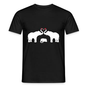 Protecteurs Elephant Parents Mama Papa Elephants - T-shirt homme - noir - Devant - AI Model Male 178 light (178cm)