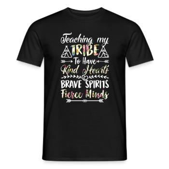Apprendre à ma tribu à avoir des cœurs aimables et un esprit courageux - T-shirt homme - noir - Devant - AI Model Male 178 light (178cm)