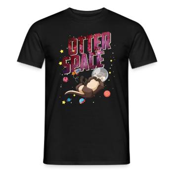 Otter Space Astronaut Otter Funny Animal Lovers - Männer T-Shirt - Schwarz - Vorne - AI Model Male 178 light (178cm)