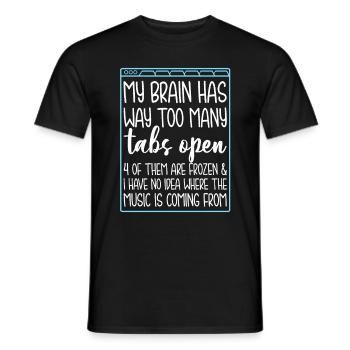 Mon cerveau a trop d'onglets ouverts 4 d'entre eux - T-shirt homme - noir - Devant - AI Model Male 178 light (178cm)