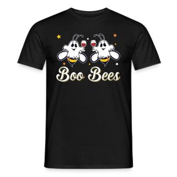Boo Bees Wine Drinking Funny Halloween Bee Lovers - Men's T-Shirt - black - Front - AI Model Male 178 light (178cm)