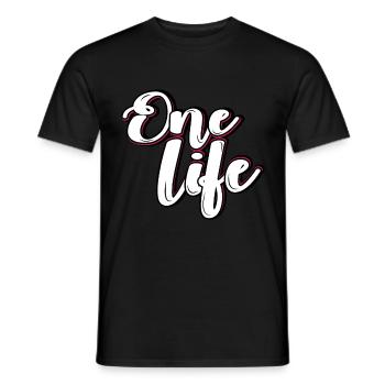 Ein Leben - Männer T-Shirt - Schwarz - Vorne - AI Model Male 178 light (178cm)