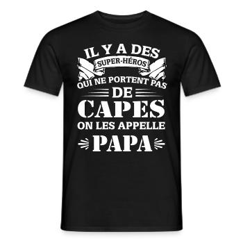 Papa Super-héros - T-shirt homme - noir - Devant - AI Model Male 178 light (178cm)