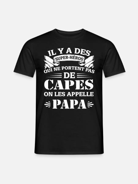 Papa Super-héros - T-shirt homme - noir
