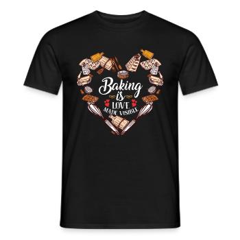 La cuisson est un amour rendu visible par les amateurs de pâtisserie - T-shirt homme - noir - Devant - AI Model Male 178 light (178cm)