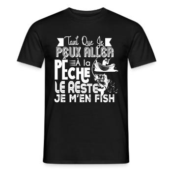 Pêche le reste je m'en fish - T-shirt homme - noir - Devant - AI Model Male 178 light (178cm)
